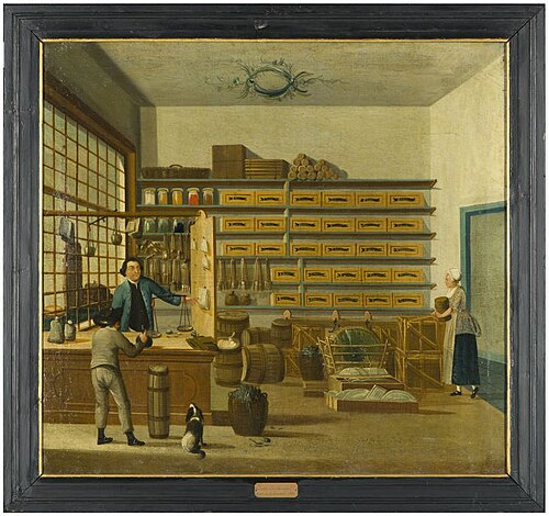 Interieur van een verfwarenwinkel, 1781, Andreas Grendel