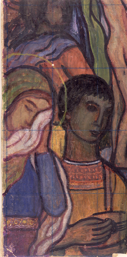 Sainte Pleureuse et ange musicien, 1890, Charles Filiger
