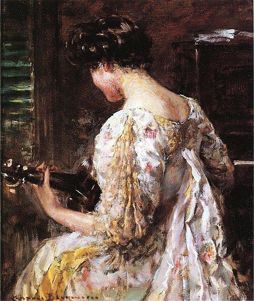 Woman with Guitar, , James Carroll Beckwith