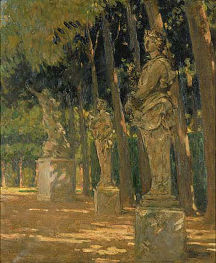 Carrefour au bout du Tapis Vert, Versailles, 1913, James Carroll Beckwith