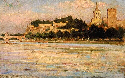 The Palace of the Popes and Pont d'Avignon, 1911, James Carroll Beckwith