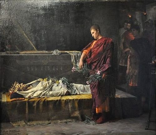 César au tombeau d'Alexandre le Grand, 1878, Gustave Courtois