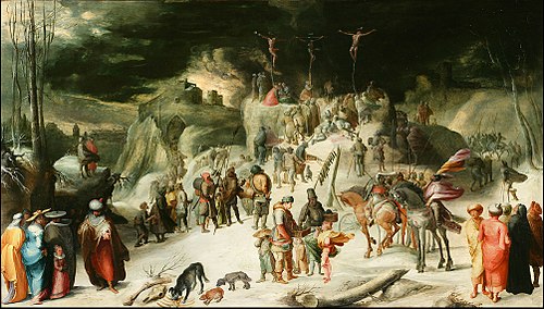 The Crucifixion in a wintery landscape, 1599, Carel van Mander