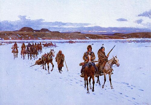 Departure for the buffalo hunt., 1916, Henry Farny