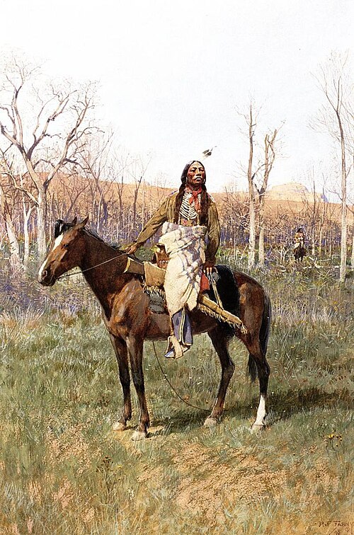 Scout crow., 1898, Henry Farny