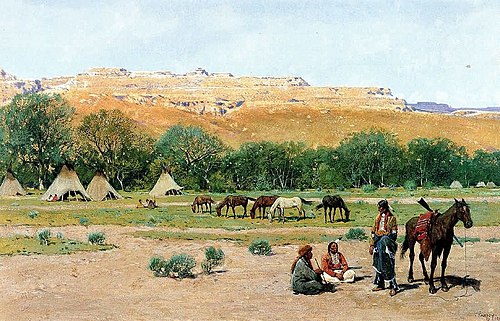 Indian encampment., 1916, Henry Farny