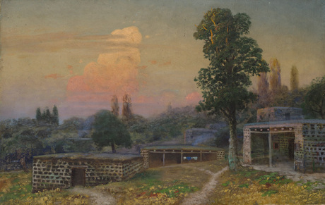 Armenian village at sunrise, 1925, Gevork Bashindzhagian