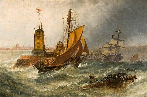 Sunderland, 1855, Morning after a Heavy South-Eastern Gale, 1892, Stuart Henry Bell
