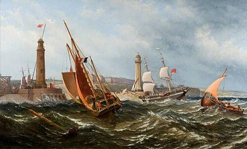 Entrance to Sunderland Harbour in a North-East Gale, , Stuart Henry Bell