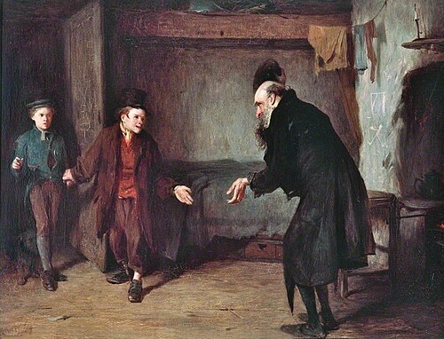 Oliver Twist's First Introduction to Fagin (from the novel by Charles Dickens), 1868, Henry Benjamin Roberts