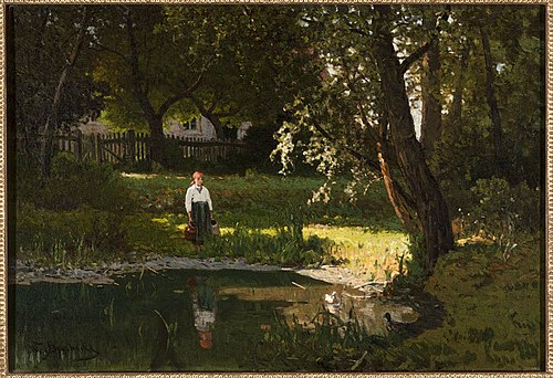Girl at a pond, , Valerius Brochocki