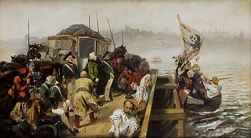 Król Stanisław August opuszczający Warszawę, 1893, Jan Czesław Moniuszko