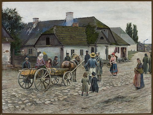 Street in Siennica, 1891, Władysław Podkowiński