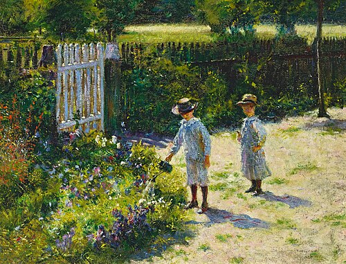 Children in the garden., 1892, Władysław Podkowiński