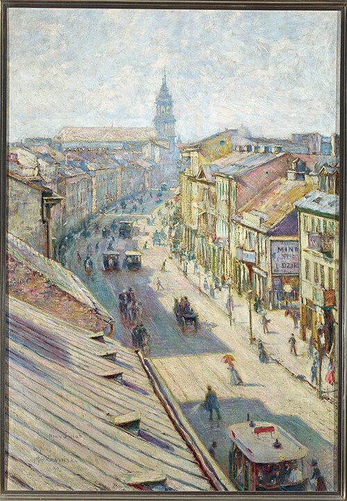 Nowy Świat Street in Warsaw on a summer's day., 1892, Władysław Podkowiński