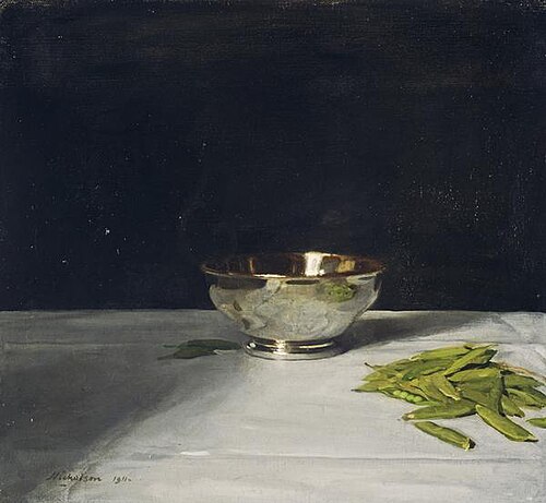 The Lustre Bowl with Green Peas, 1911, William Nicholson