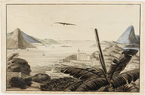 Panorama de la Baie de Rio-Janeiro Sta. Cruz, Garde Côte, Fort Square Island, Eglise de Notre Dame d, 1840, Harro Harring
