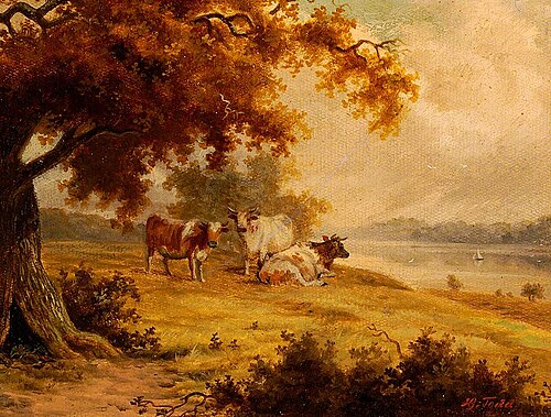 Landscape with Cattle, , Henry George Todd