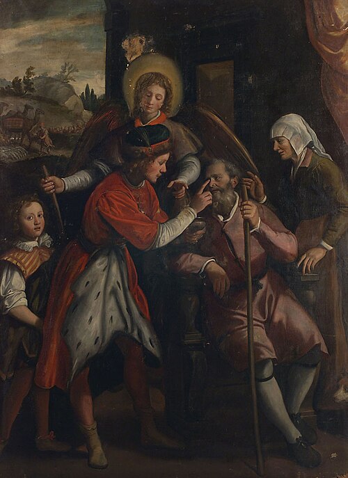Tobias heals his blind father, 1600, Santi di Tito