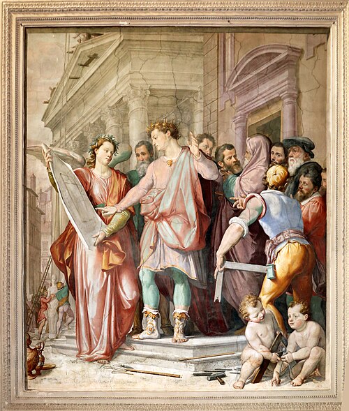 Building of the Temple of Salomon, 1570, Santi di Tito