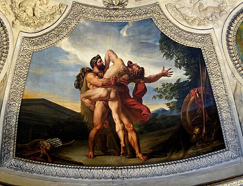 La Terre. Combat d'Hercule et d'Antée, 1819, Auguste Couder