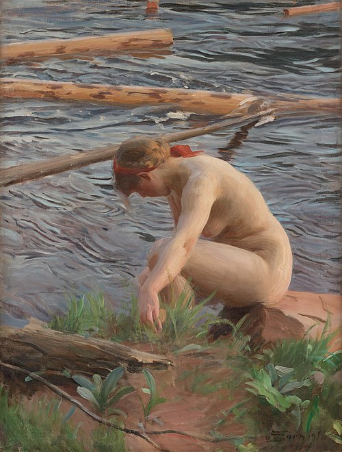 The lumber moves, 1916, Anders Zorn