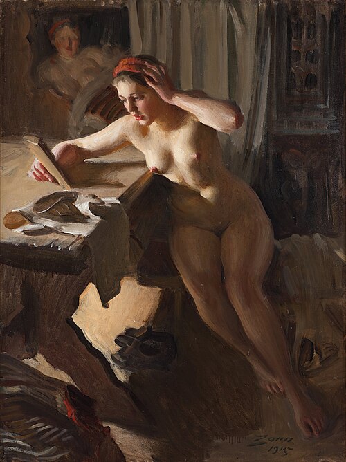 Old mirror, 1915, Anders Zorn