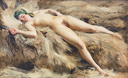 På vargen, 1918, Anders Zorn