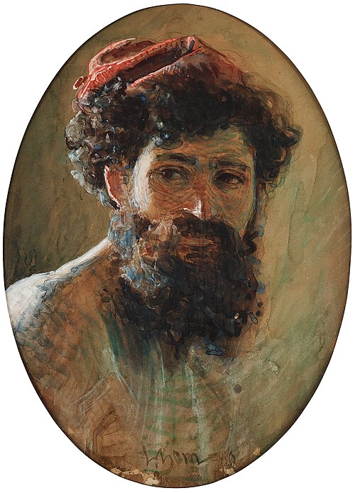 Italian with red hat, 1880, Anders Zorn