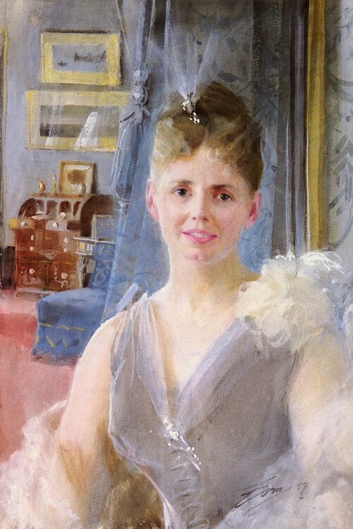 Portrait of Edith Palgrave Edward in Her London Residence, 1887, Anders Zorn