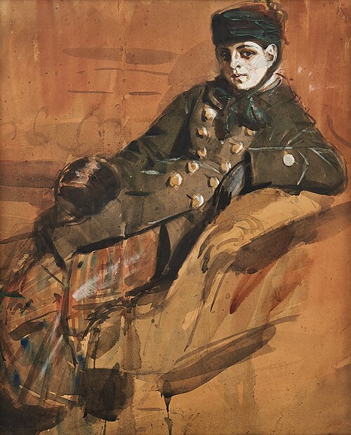 Sitting girl in travel clothes, 1881, Anders Zorn