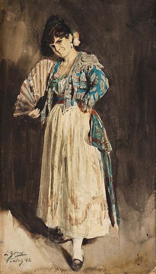 Spanish lady with black beret, 1882, Anders Zorn