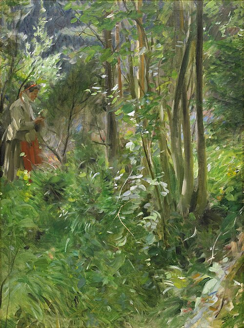 Sun in the forest, 1907, Anders Zorn