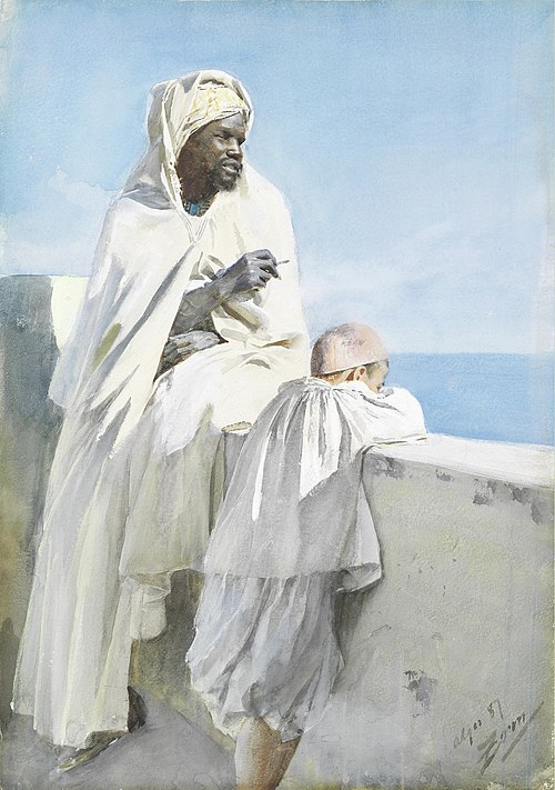Man and boy in Algiers, 1887, Anders Zorn