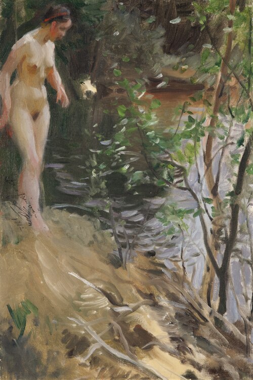 Model at Shore, 1912, Anders Zorn