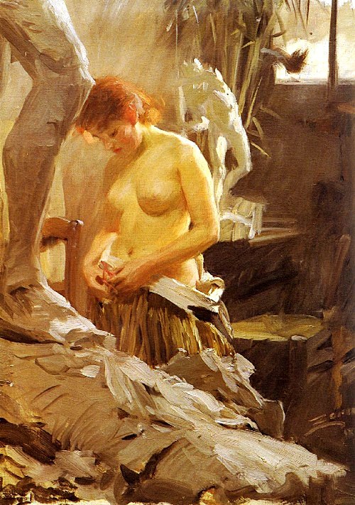In Wikströms studio, 1889, Anders Zorn