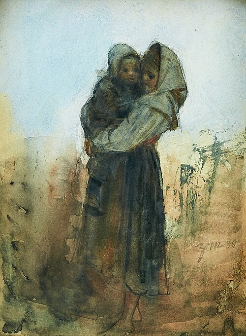 Girl with child, 1880, Anders Zorn