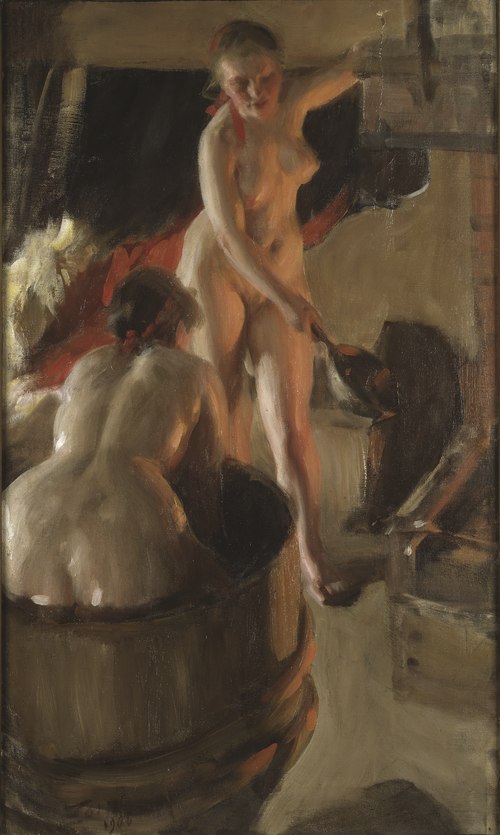 Girls from Dalarna in the sauna, 1906, Anders Zorn