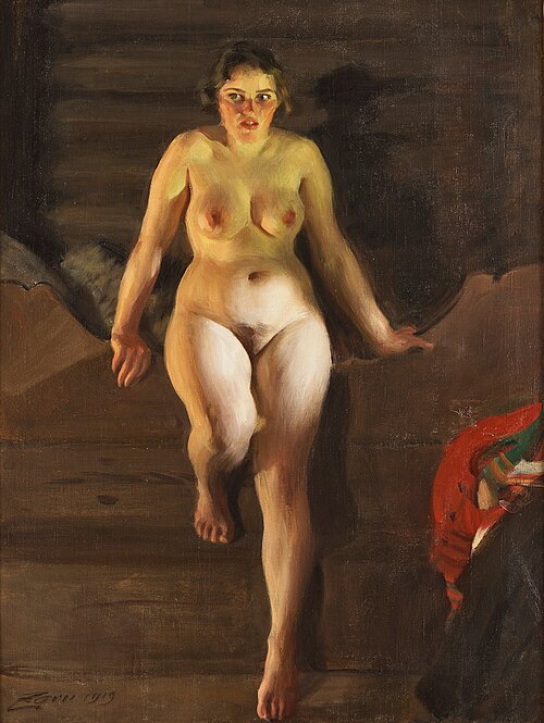 Sur le lit, 1919, Anders Zorn