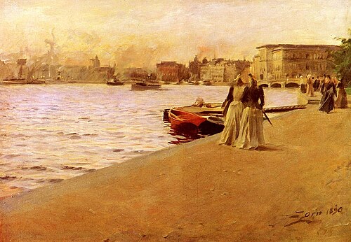 Vue depuis le quai de Skeppsholm, 1890, Anders Zorn