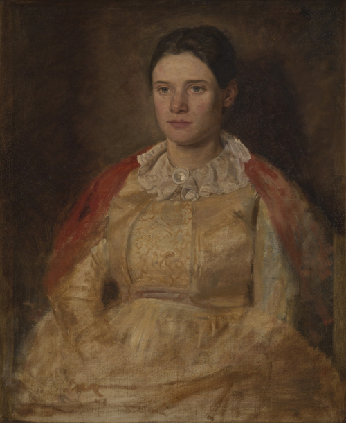 Agnete Skovgaard, f. Lange, kunstnerens hustru, 1887, Joakim Skovgaard