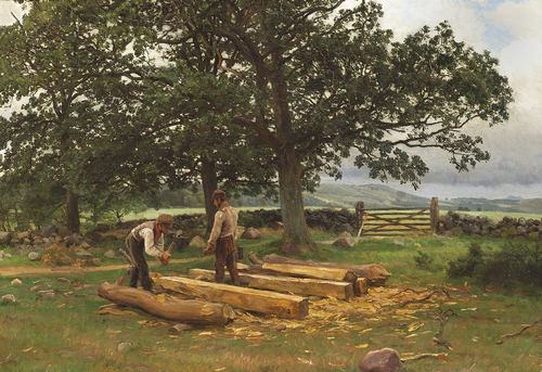 Forest workers in Sweden., 1885, Joakim Skovgaard