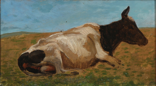A lying cow, 1876, Joakim Skovgaard