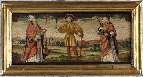 Saint George between Two Bishops, , Niccolò Giolfino