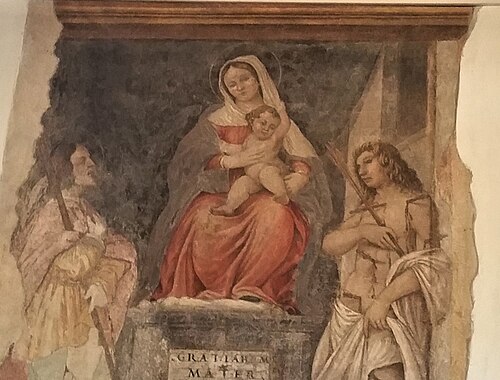 Madonna col Bambino tra San Rocco e San Sebastiano, , Antonio Boselli