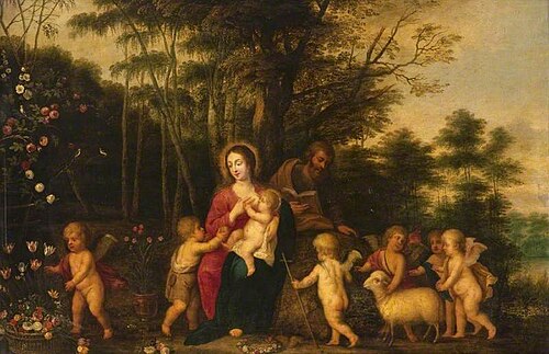 The Holy Family in a Wooded Landscape, 1627, Pieter van Avont