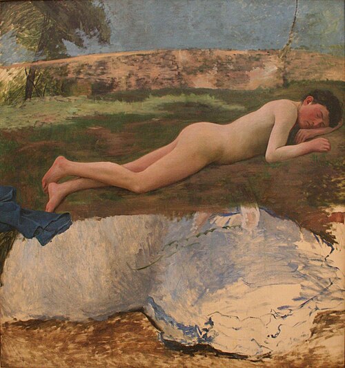 Jeune homme nu couché sur l'herbe, 1870, Frédéric Bazille