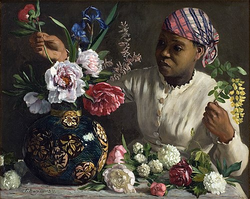 Jeune Femme aux pivoines, 1870, Frédéric Bazille