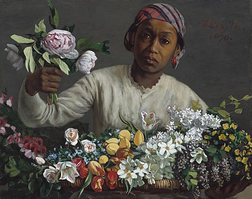 Jeune Femme aux pivoines, 1870, Frédéric Bazille