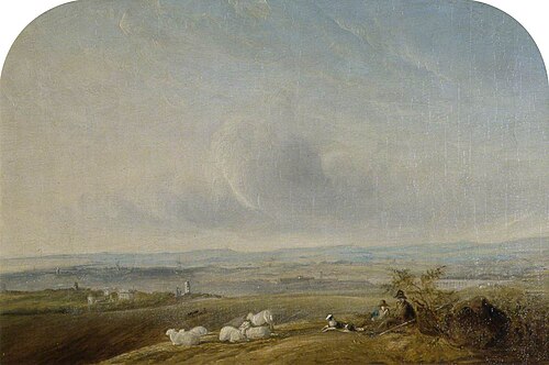 Brighton, East Sussex, from the Race Hill, 1846, Edward Fox